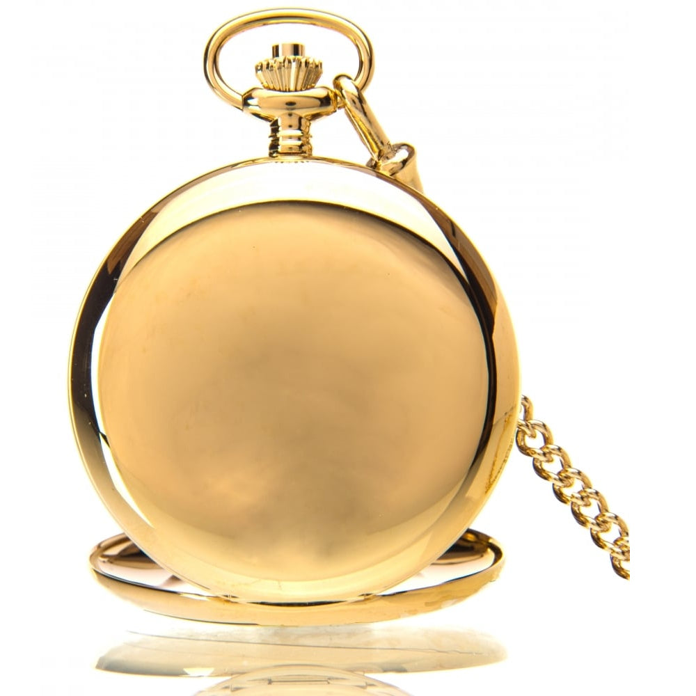 The Bridewell - Gold Plated Mechanical Double Half Hunter Pocket Watch