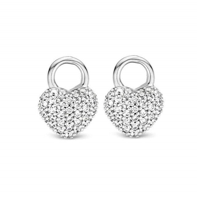 CZ Heart Silver Ear Charm
