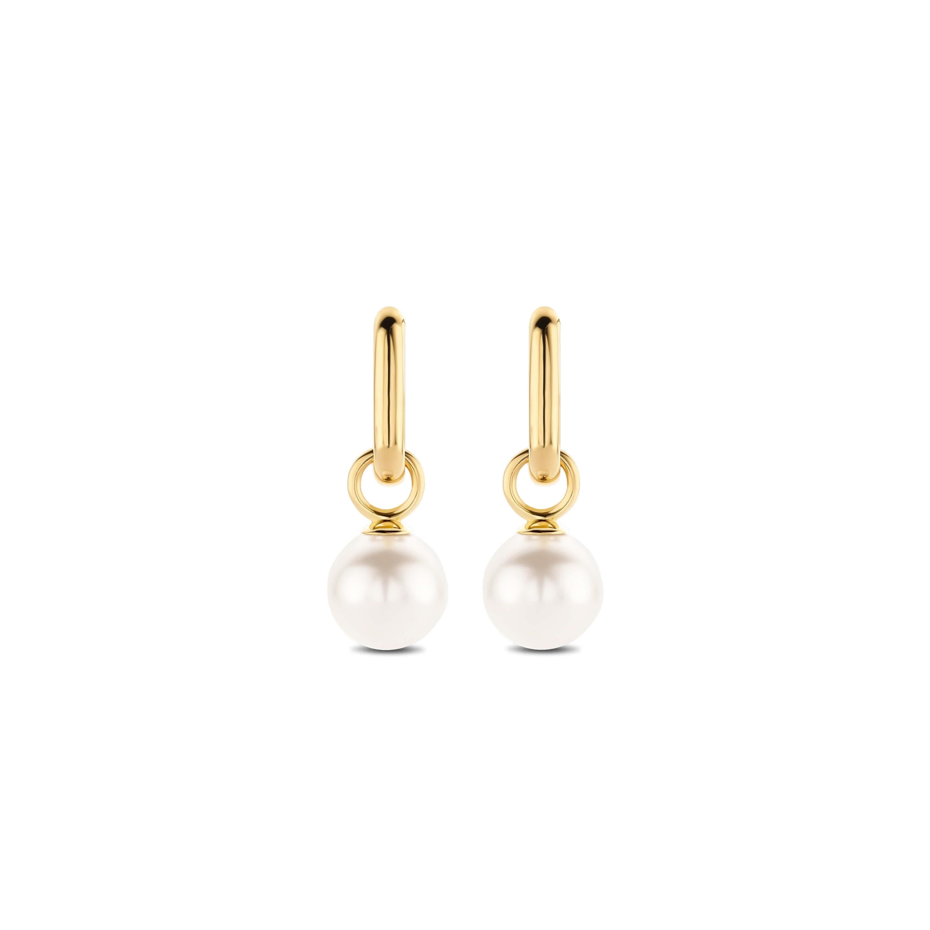 Gold Plated Pearl Hoop Earrings