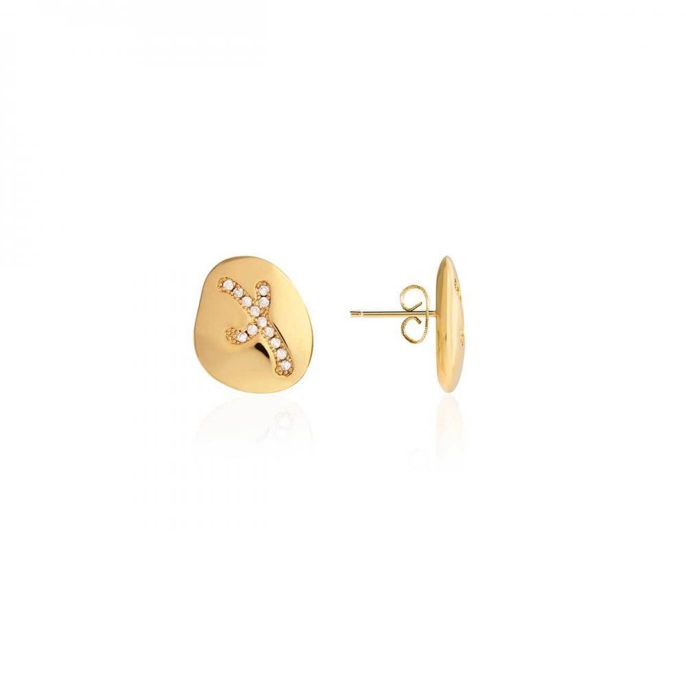 Amore | Gold | Pave Kiss Stud | Earrings