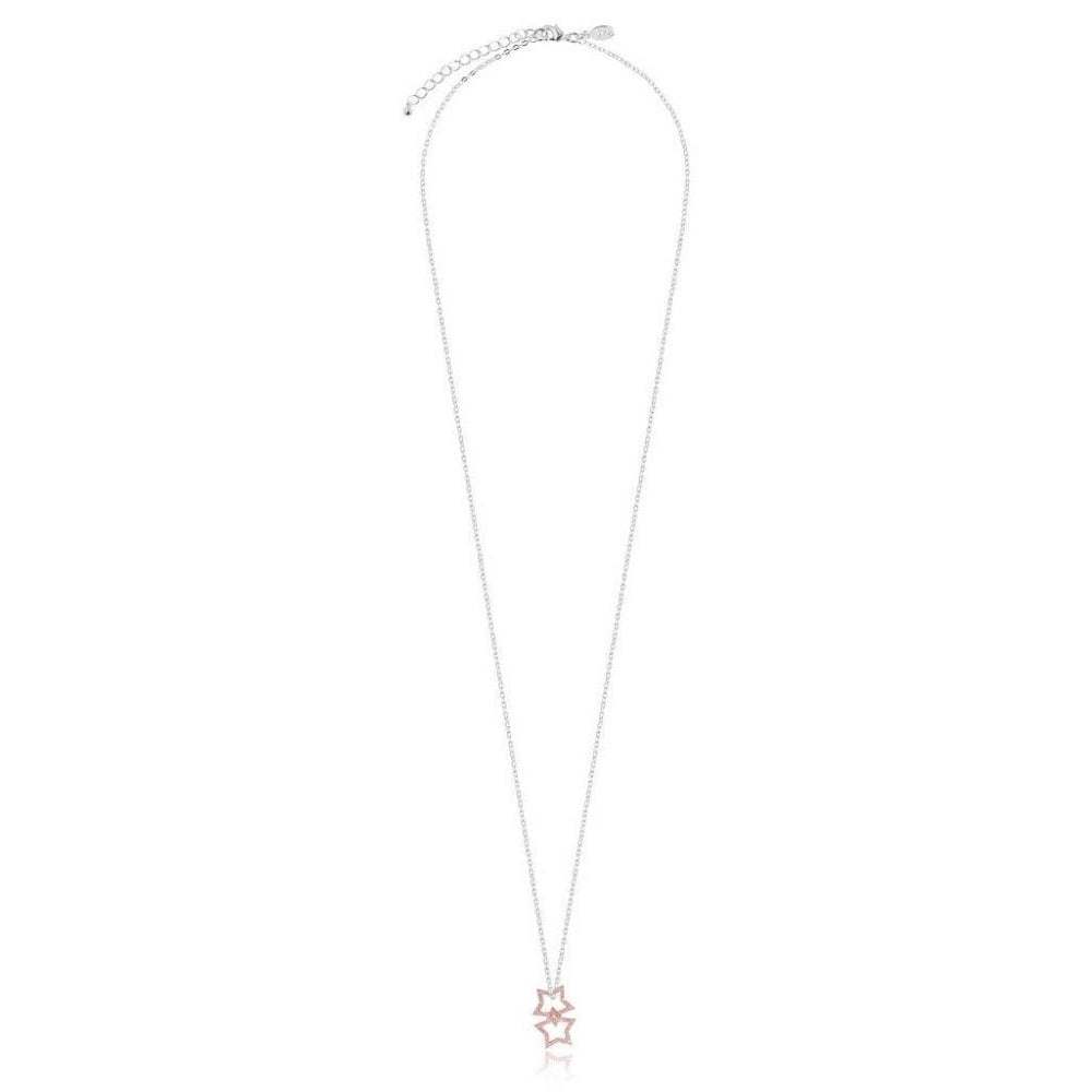 Wish - Rose Gold Pave Star Charm On Silver Necklace/Chocker/Bracelet