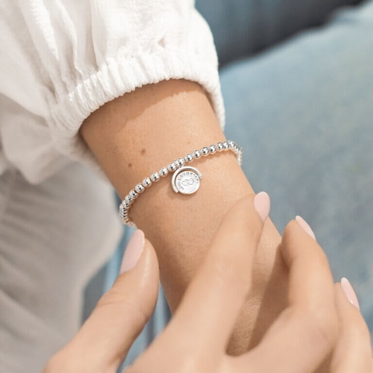 Spinning Boxed A Littles | Love Laughter Happy Ever After | Silver | Bracelet | 17.5cm Stretch