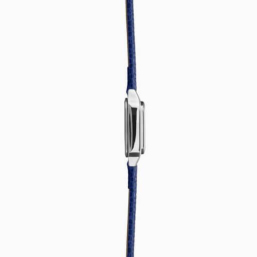 Classic Monica White Dial With Silver Case & Blue Leather Strap Ladies Watch