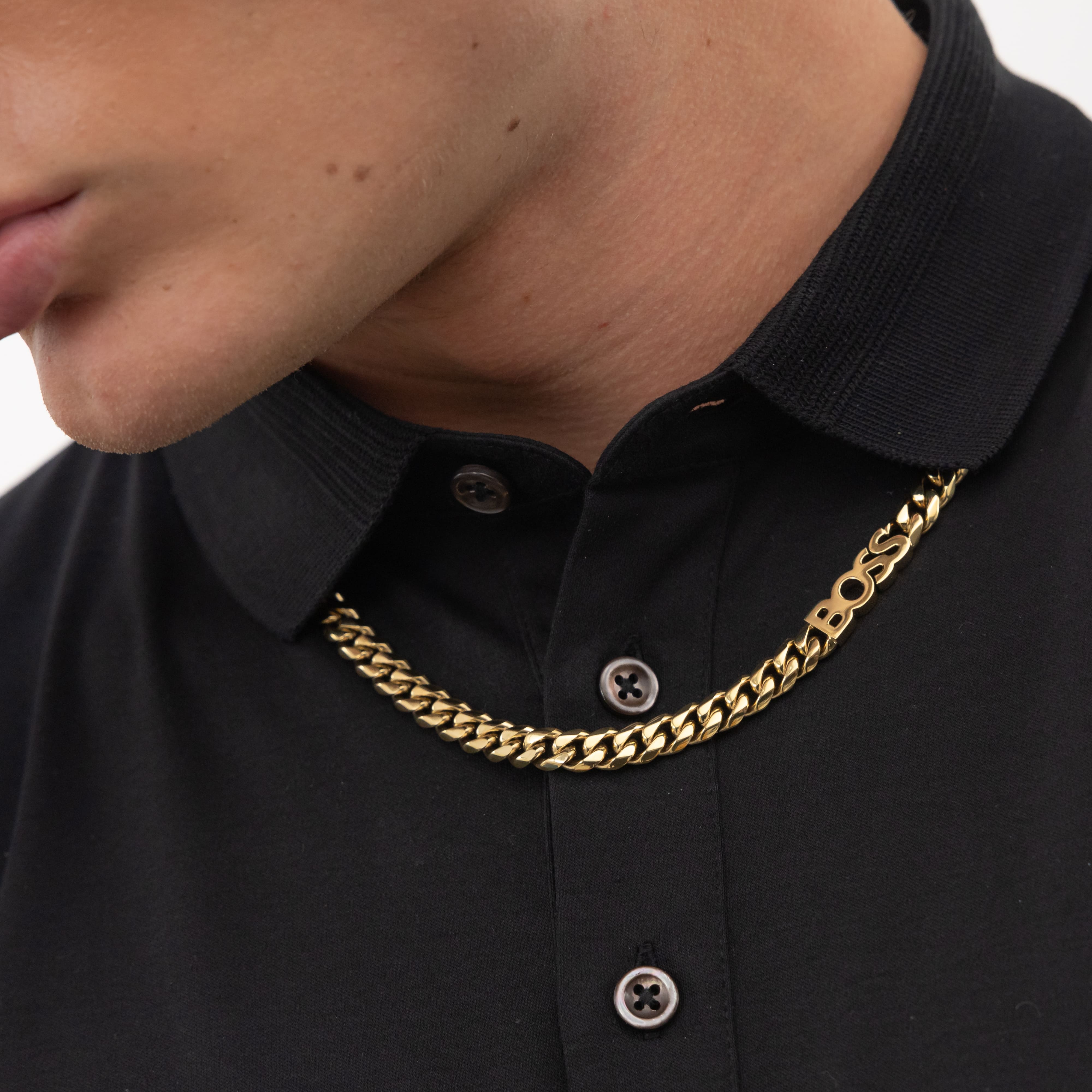 Kassy Gold Plated Chain Mens Necklace