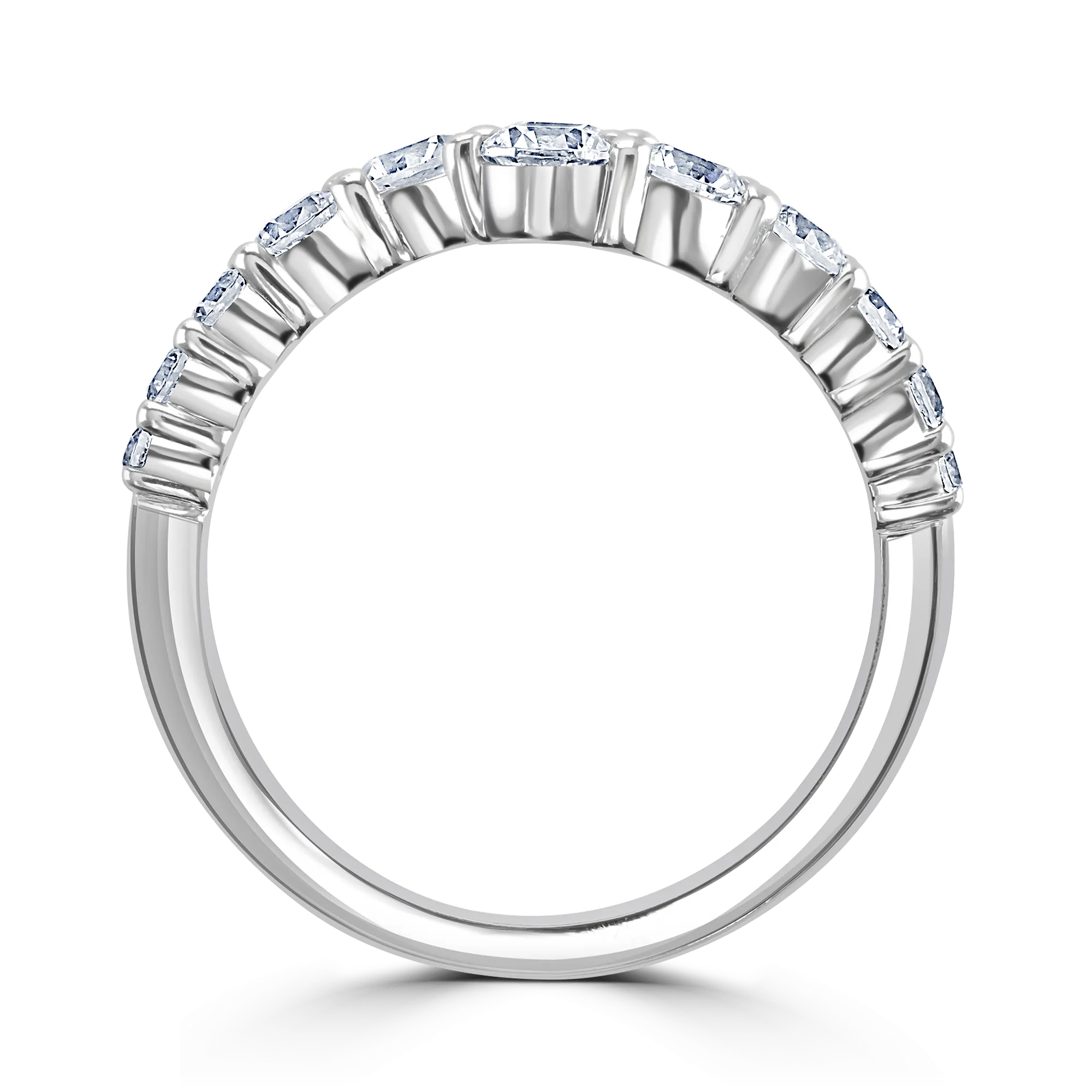 Round Brilliant Cut Crossover Dress Platinum Ring