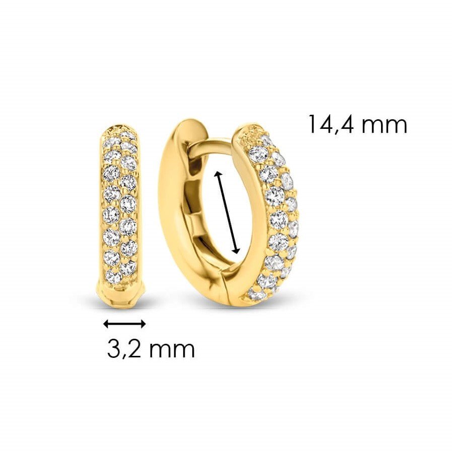 Gold Plated CZ Hoop Earrings