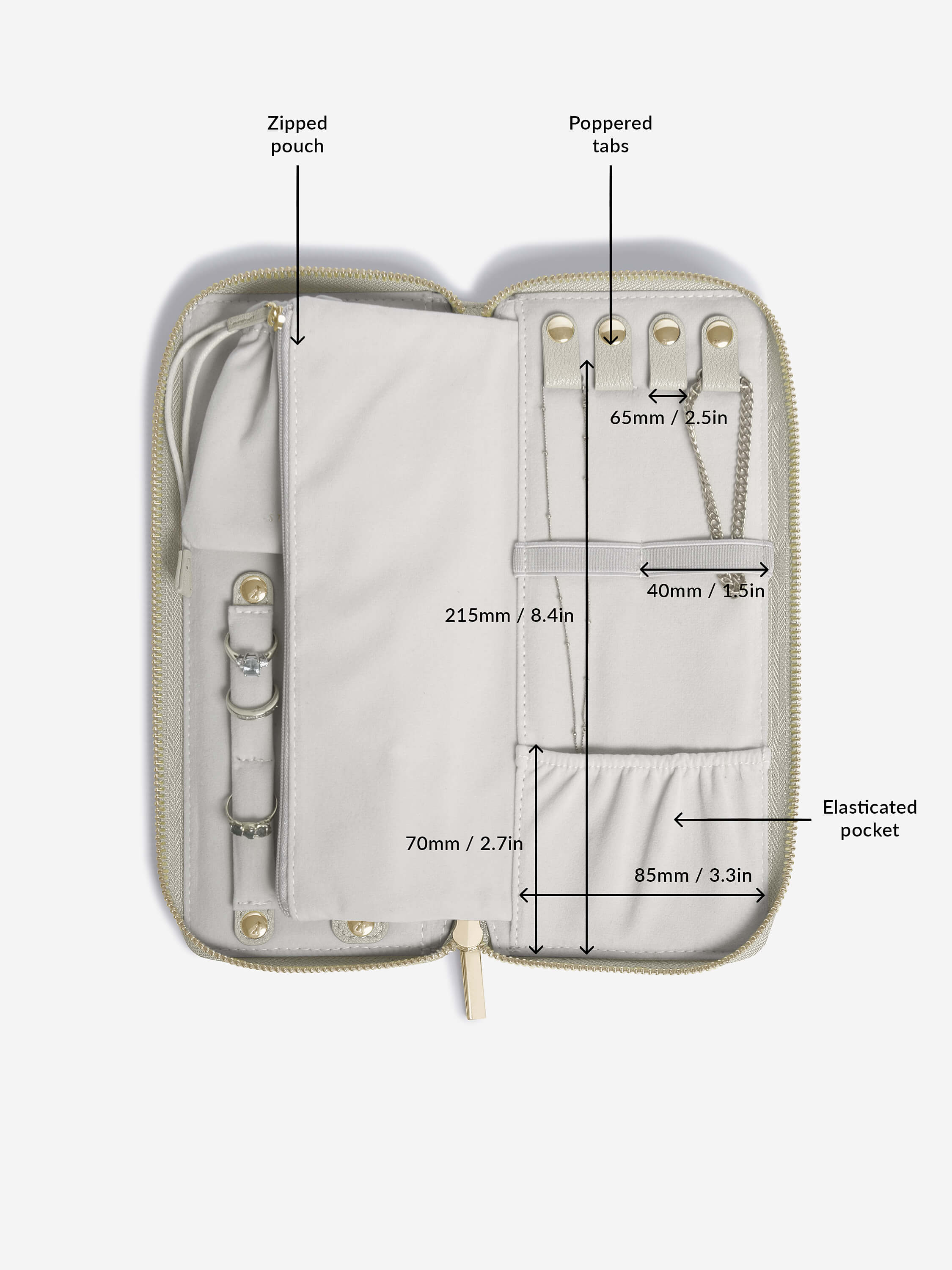 Oatmeal Jewellery Roll