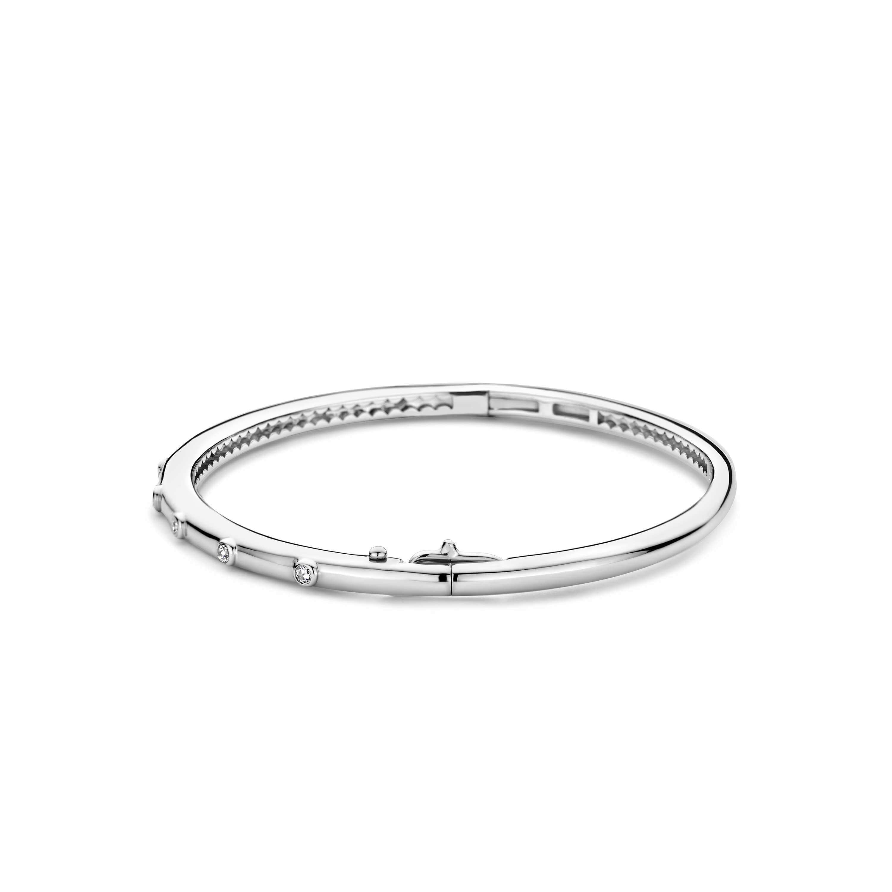Silver Rhodium Plated CZ Bangle