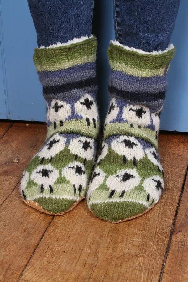 Flock Of Sheep Slipper Socks- Eu 37-39