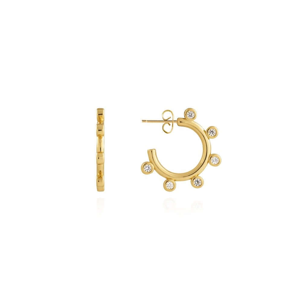 Zahra | Gold | CZ Hoop | Earrings