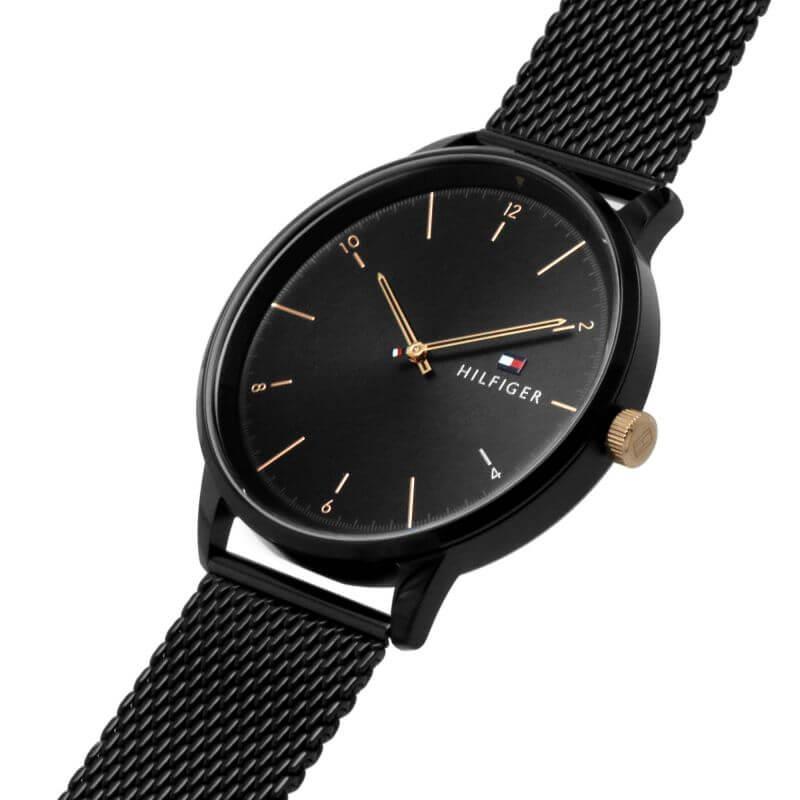 Hendrix Black Dial & Black Mesh Strap Gents Watch