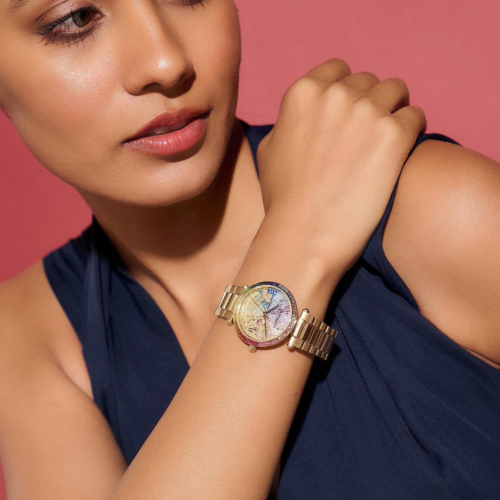 Kaleido Bloom Rainbow & Gold Bracelet Watch