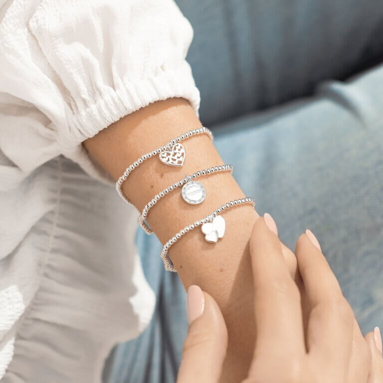 Celebration Set | Darling Daughter | Silver | Set Of 3 Bracelets | 17.5cm Stretch