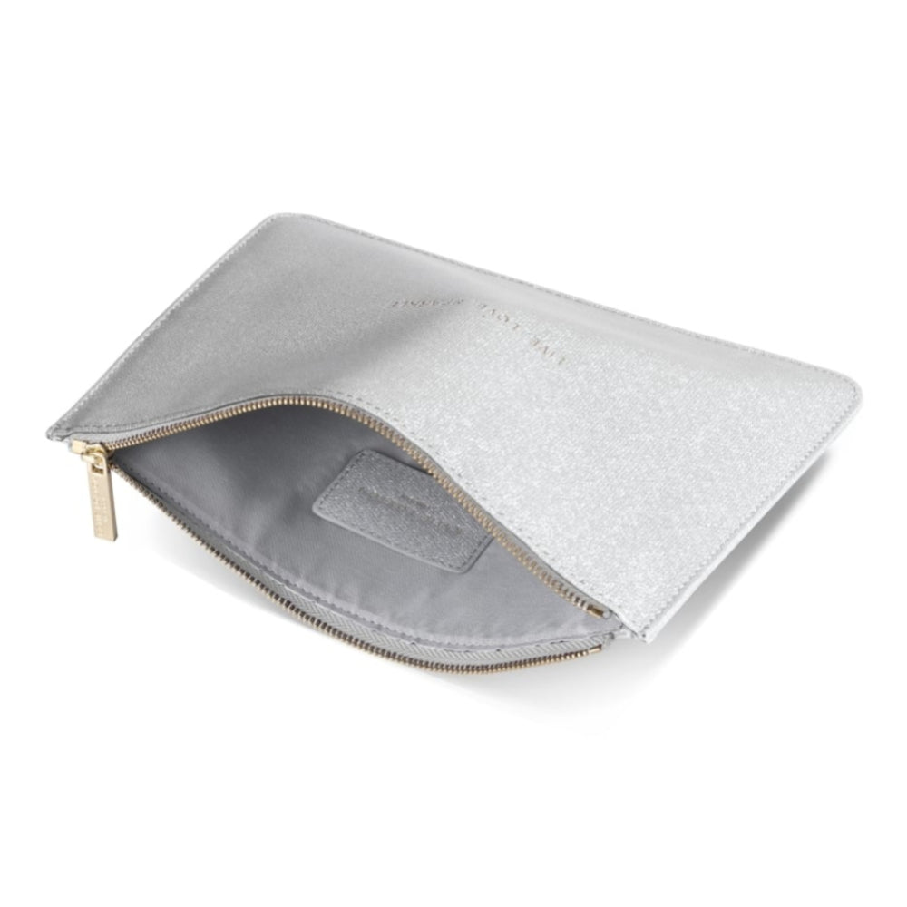 PERFECT POUCH - LIVE LOVE SPARKLE - silver shimmer - 16x24cm