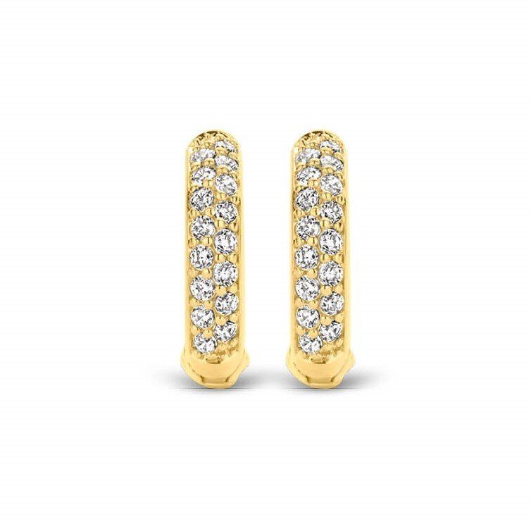 Gold Plated CZ Hoop Earrings