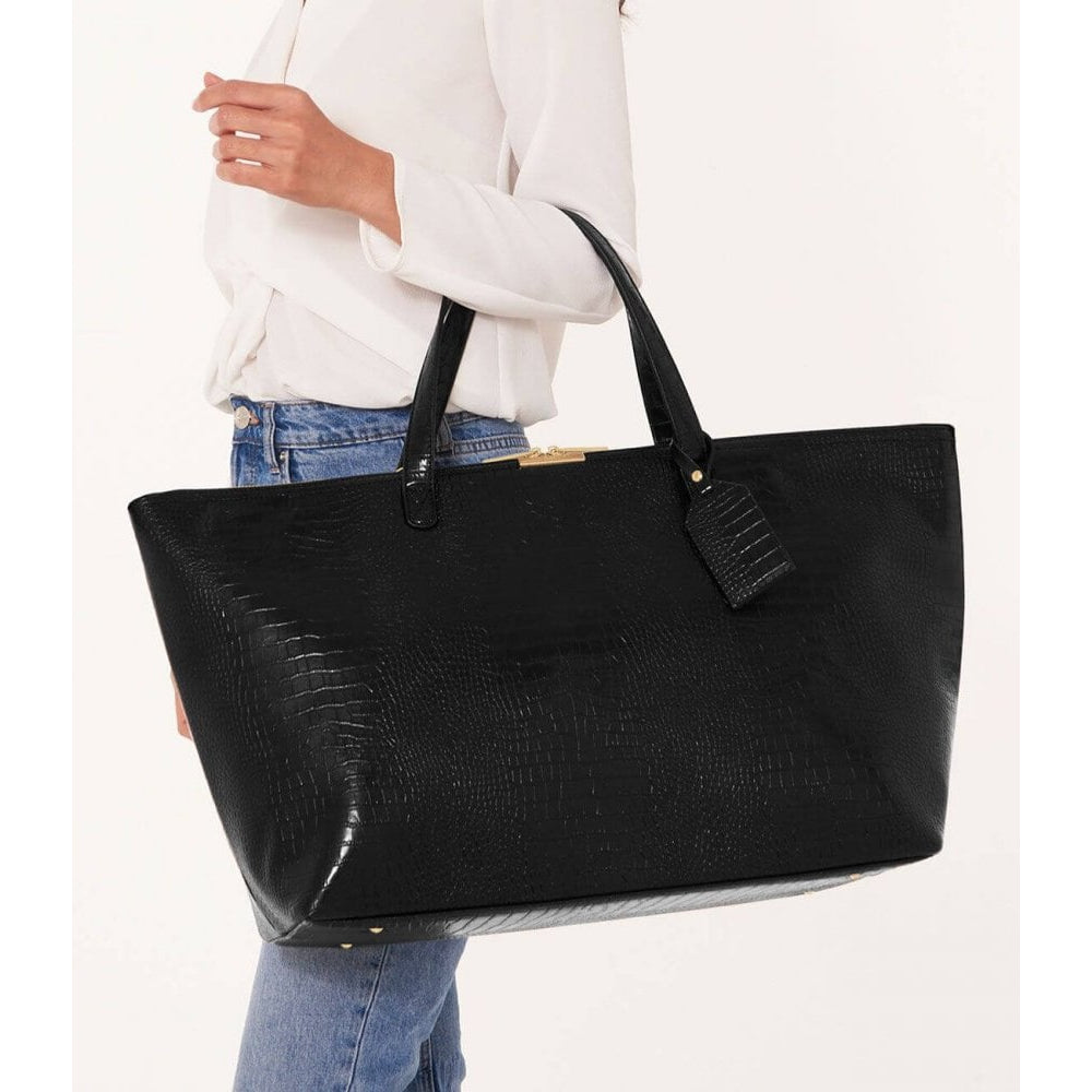 Celine Faux Croc Travel Bag | Black | 45 X 60 X 19cm