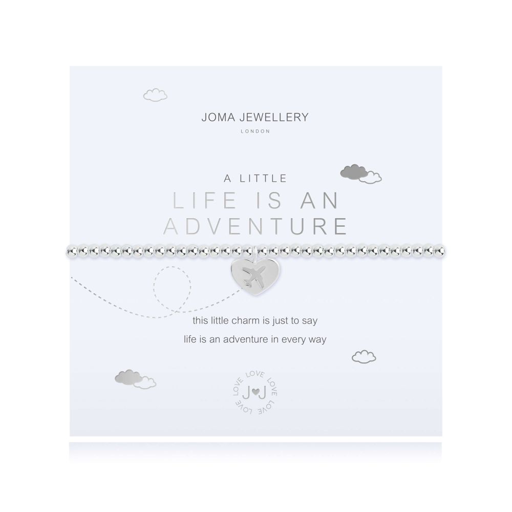 A Little | Life Is An Adventure | Silver | Bracelet | 17.5cm Stretch