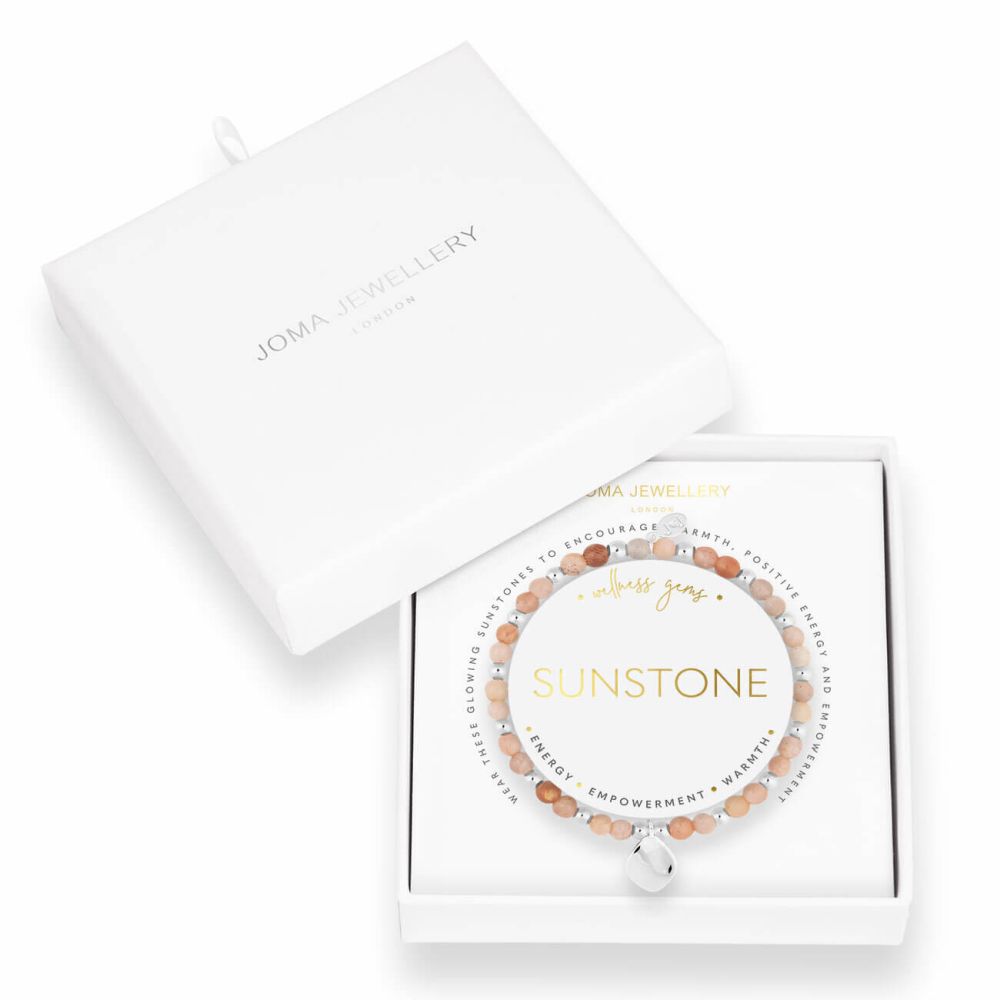 Wellness Gems | Silver | Sunstone Bracelet | 17.5cm Stretch