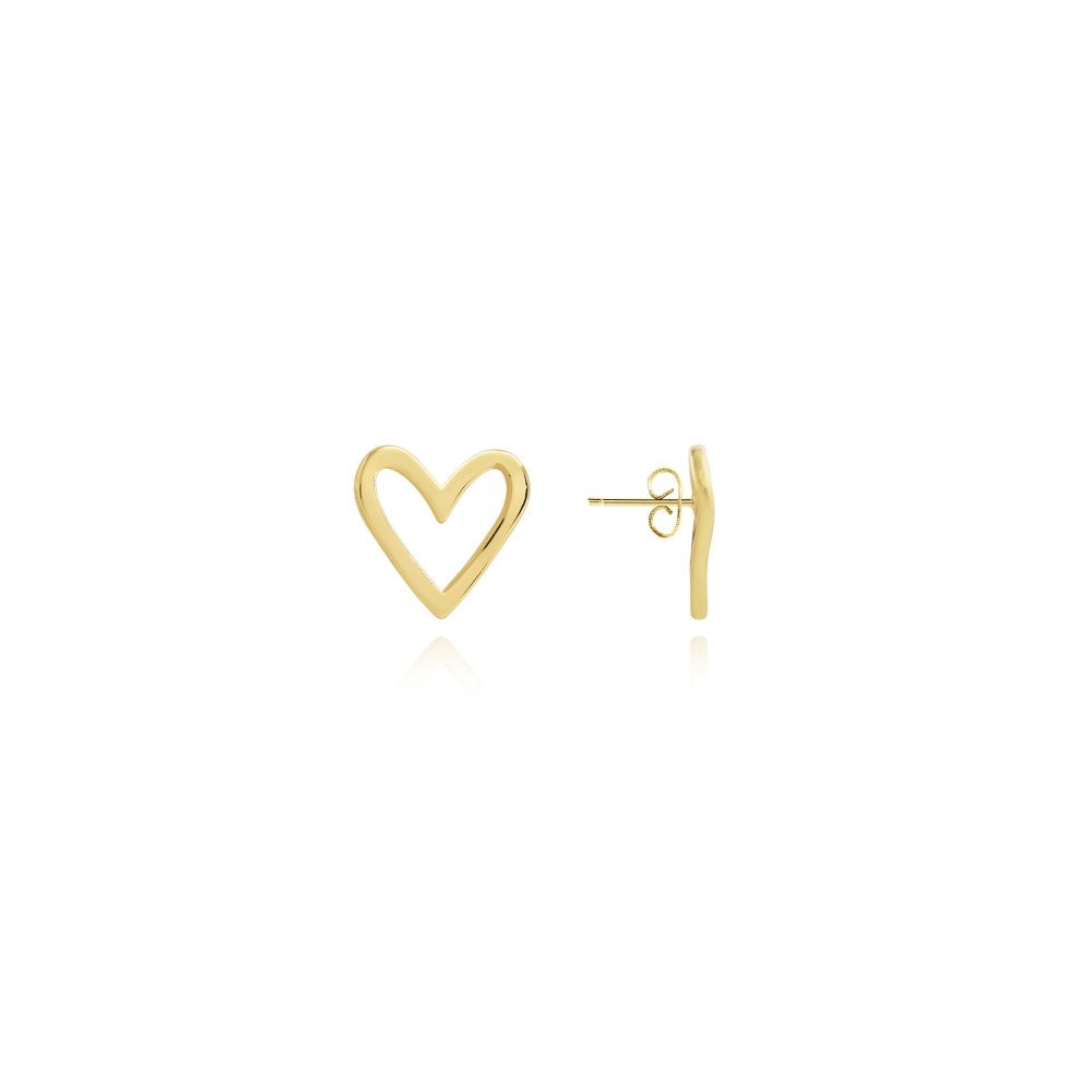 Lana | Hammered Heart | Gold | Earrings