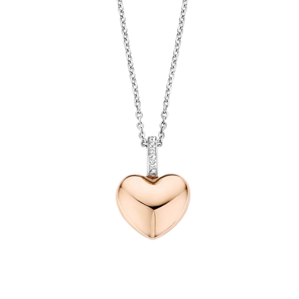 Rose Gold Plated Heart Pendant Necklace