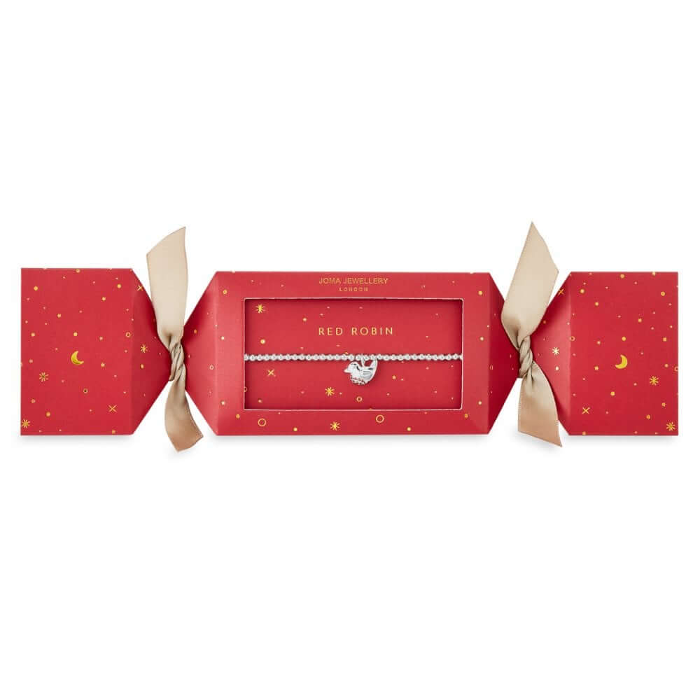Christmas Cracker | Red Robin | Silver | 17.5cm Stretch