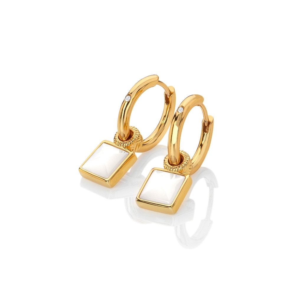 HD X GE Calm Mother of Pearl Square Earrings
