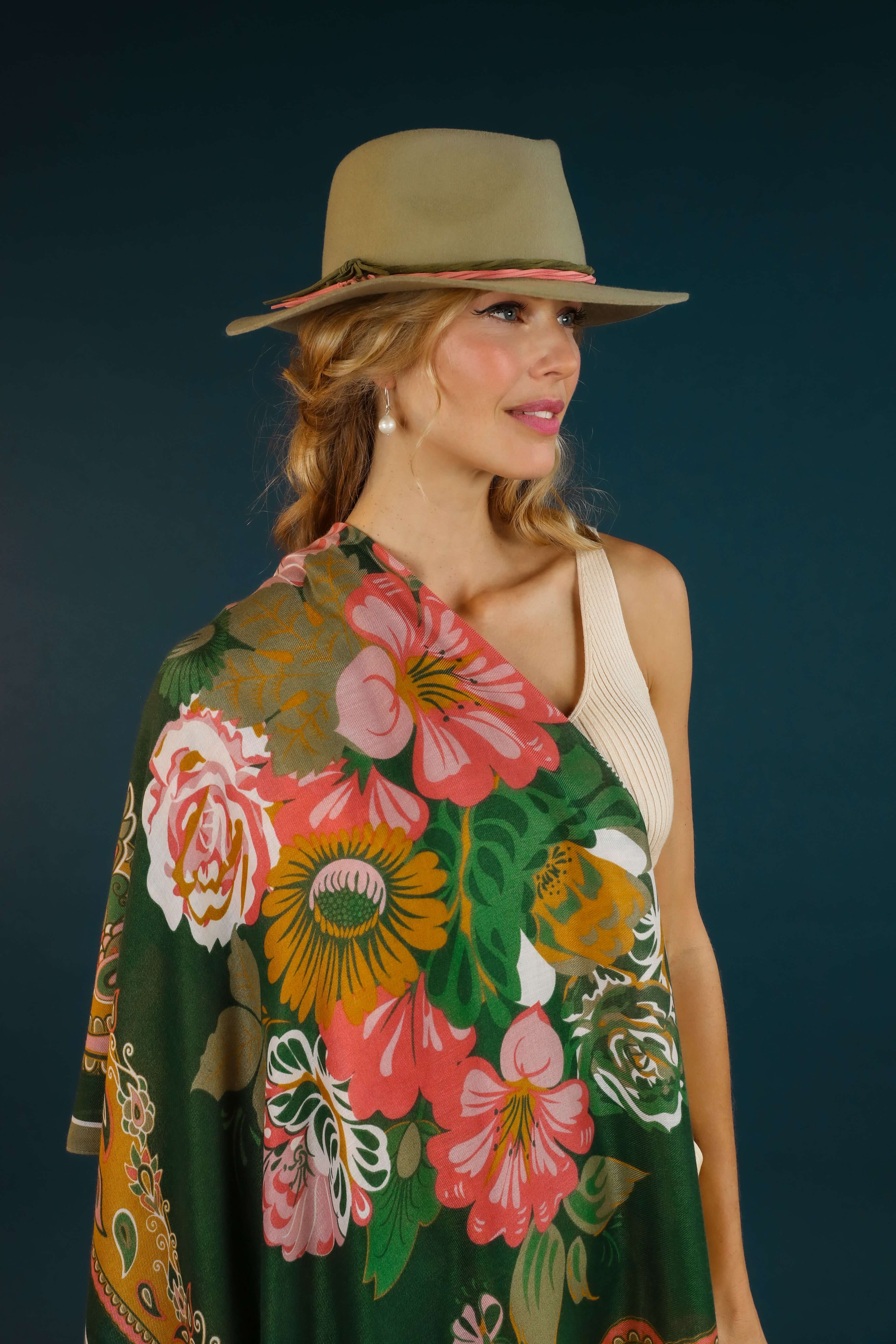 Folk Art Floral Printed Scarf