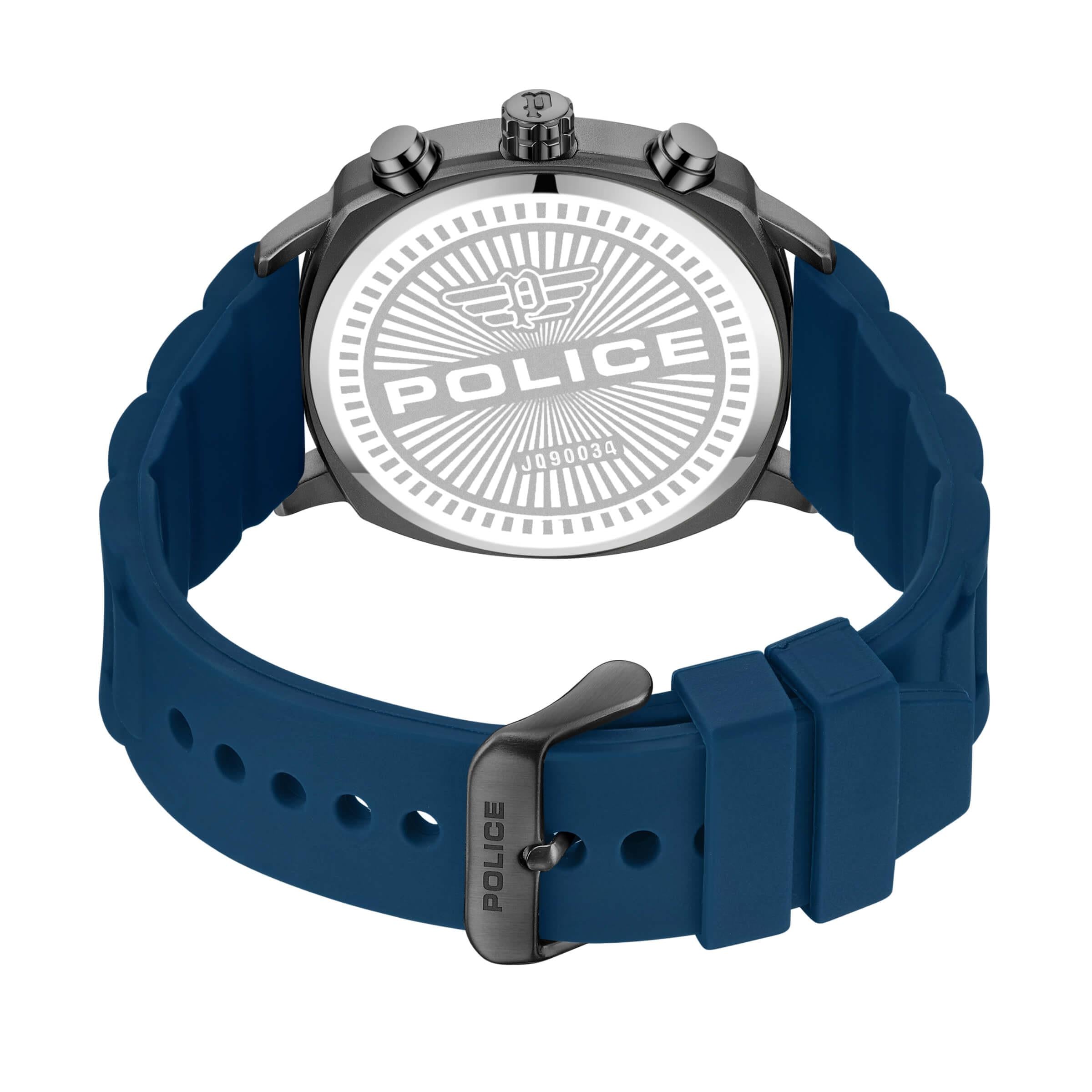 TUNEFUL Black Multifunction Dial With Blue Silicone Strap Watch