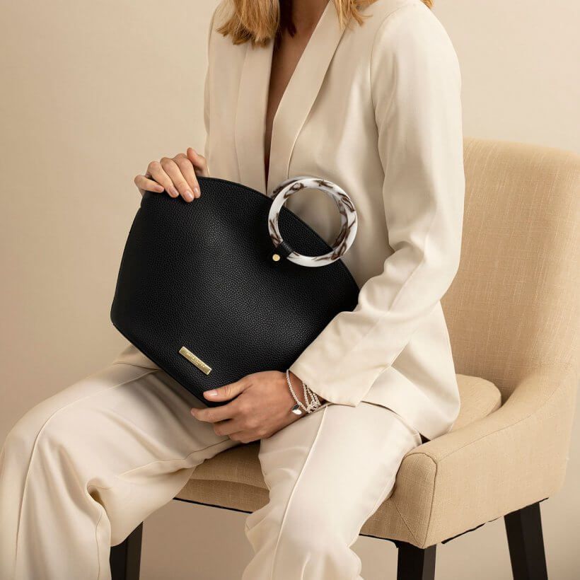 Capri Round Handle Bag | Black