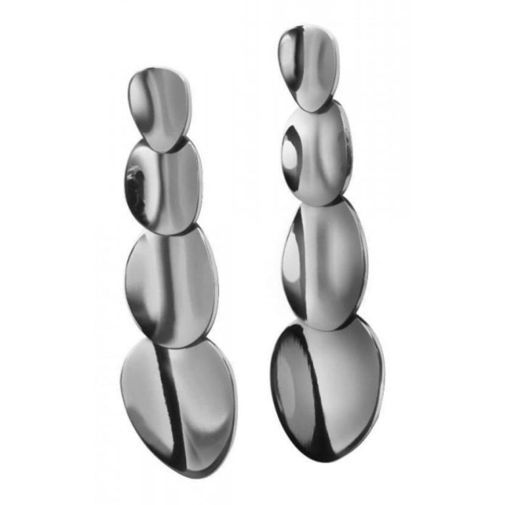 Pebble Earrings Long Steel