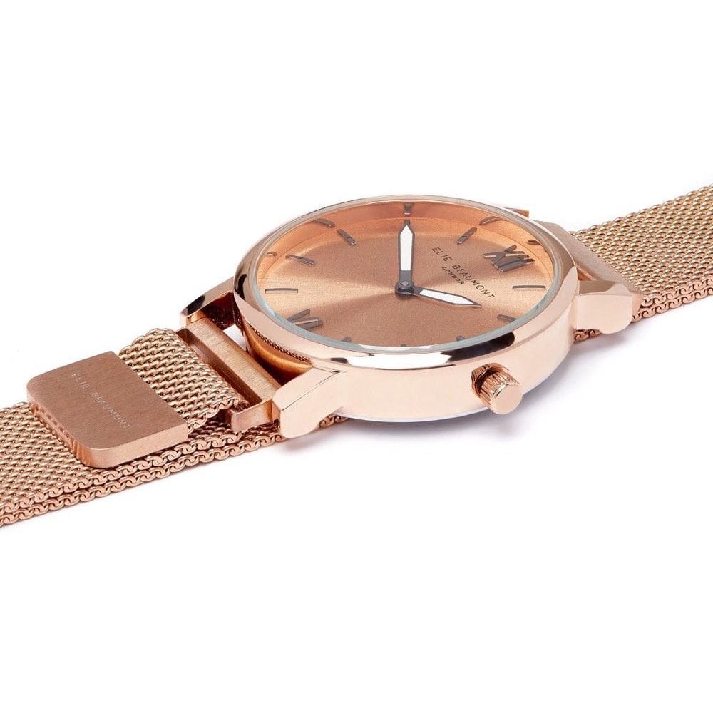 Chelsea Rose Gold Plated Mesh Bracelet Strap, Case & Dial Ladies Watch