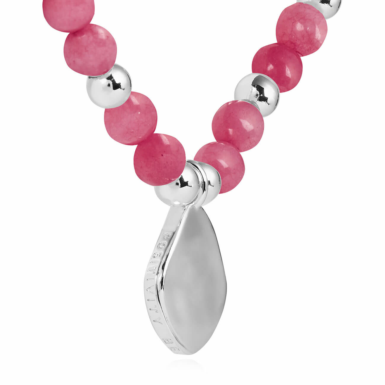 Wellness Gems | Silver | Pink Jade Bracelet | 17.5cm Stretch