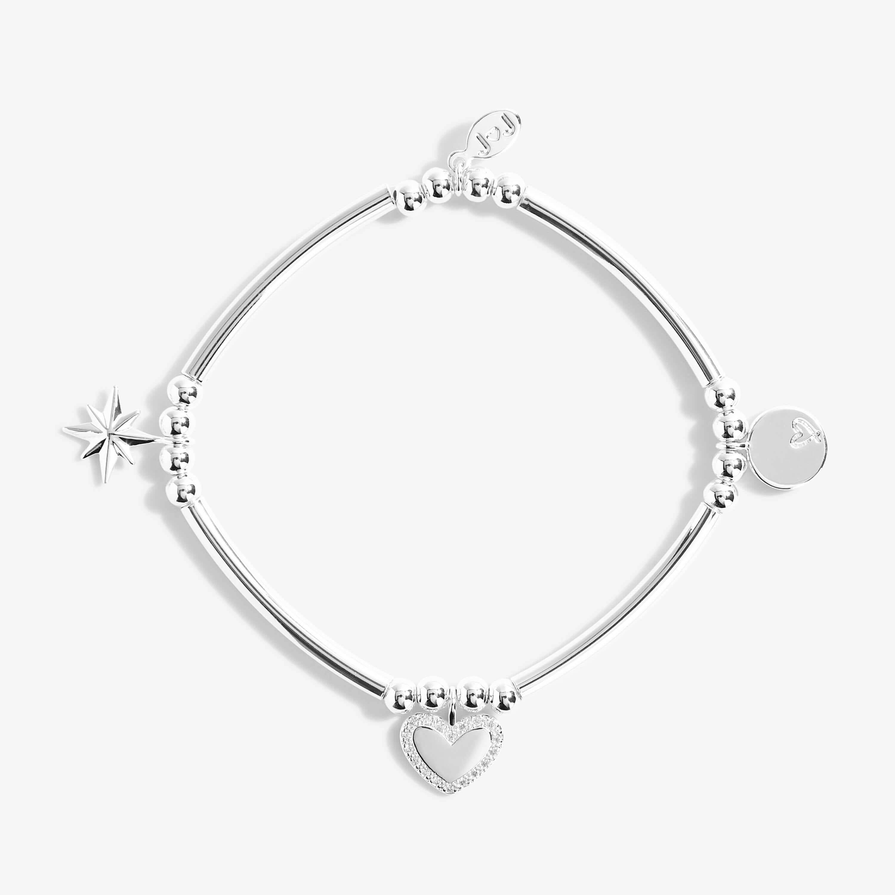 Life's A Charm | Live Love Sparkle | Silver | Charm Bracelet | 17.5cm Stretch