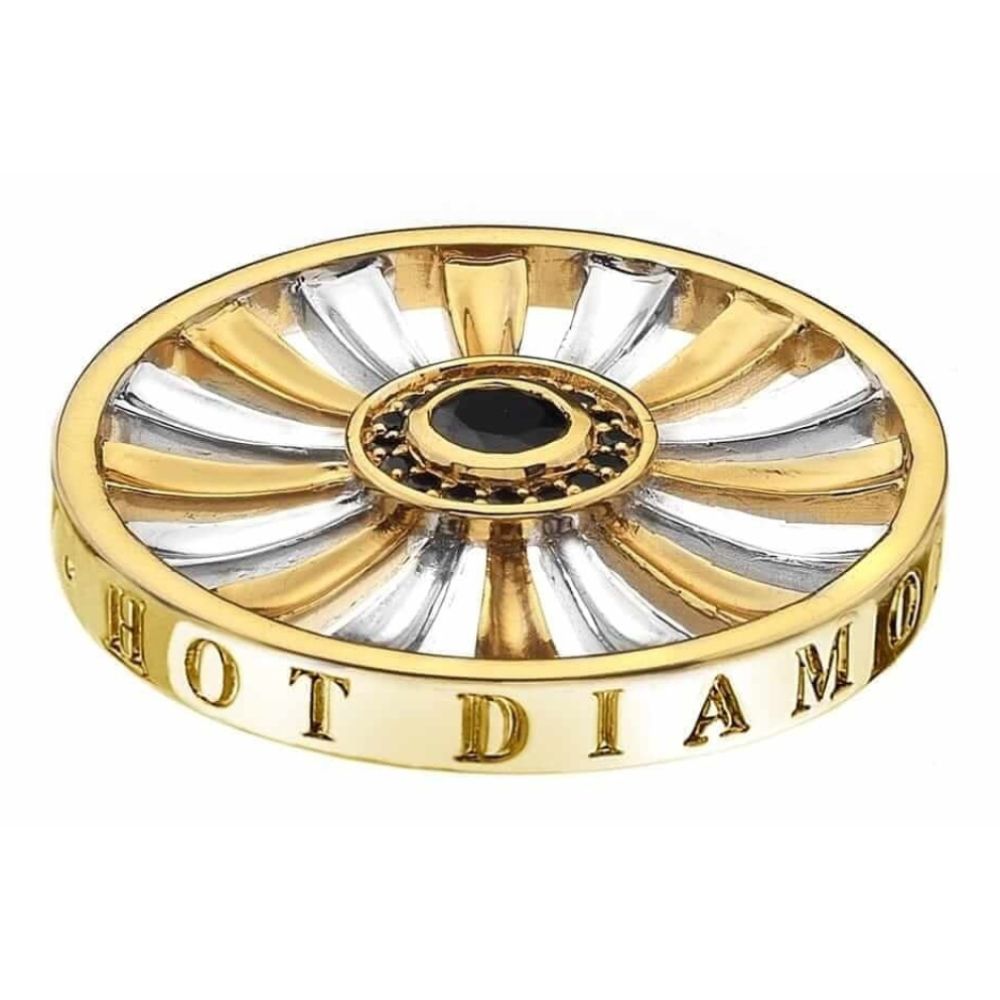 Art Deco Sunrise Silver &  Yellow Gold Plate Coin - 33 mm