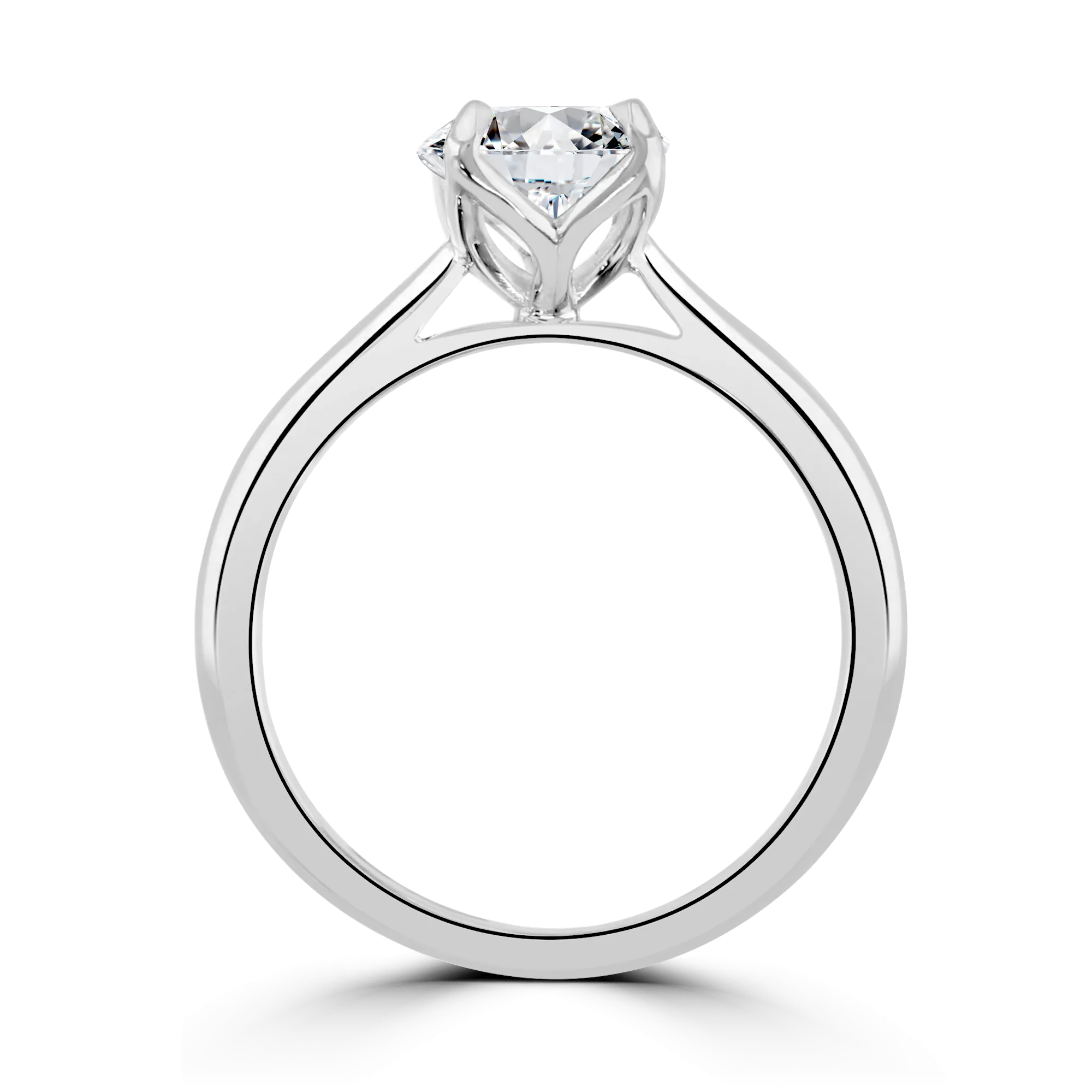Platinum 2ct Oval Cut Diamond Solitaire Engagement Ring
