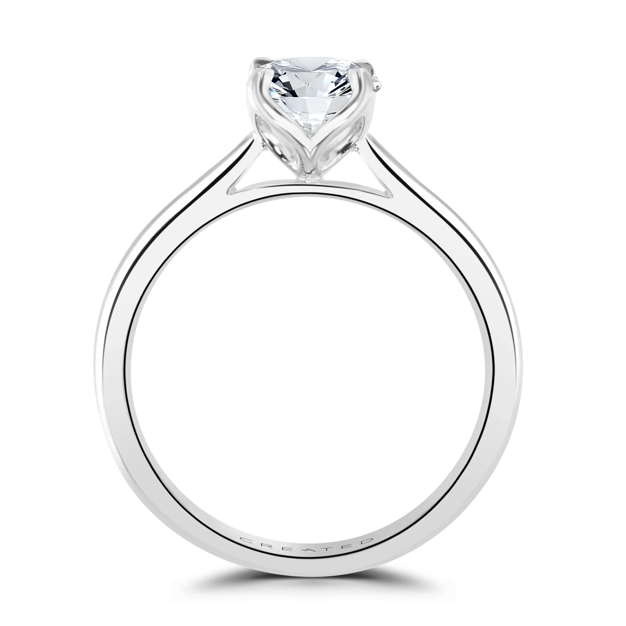 Platinum 1ct Round Brilliant Cut Laboratory Grown Diamond Solitaire Ring-N