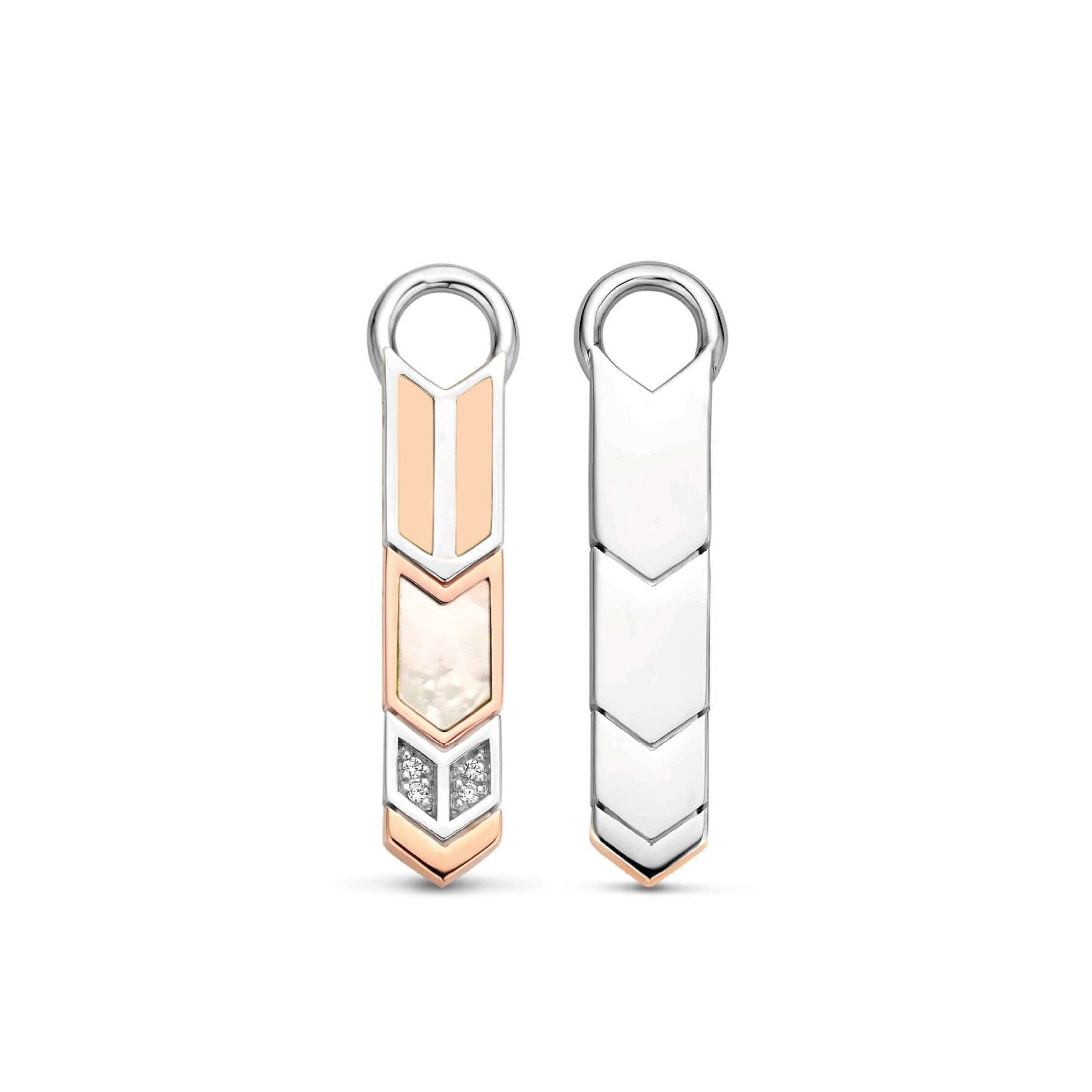 Rose Gold Tone Feather Pattern Ear Charm