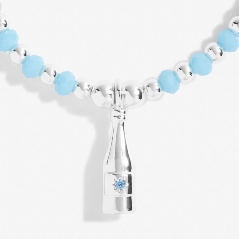 Colour Pop A Little | Champagne Please! | Silver | Bracelet | 17.5cm Stretch