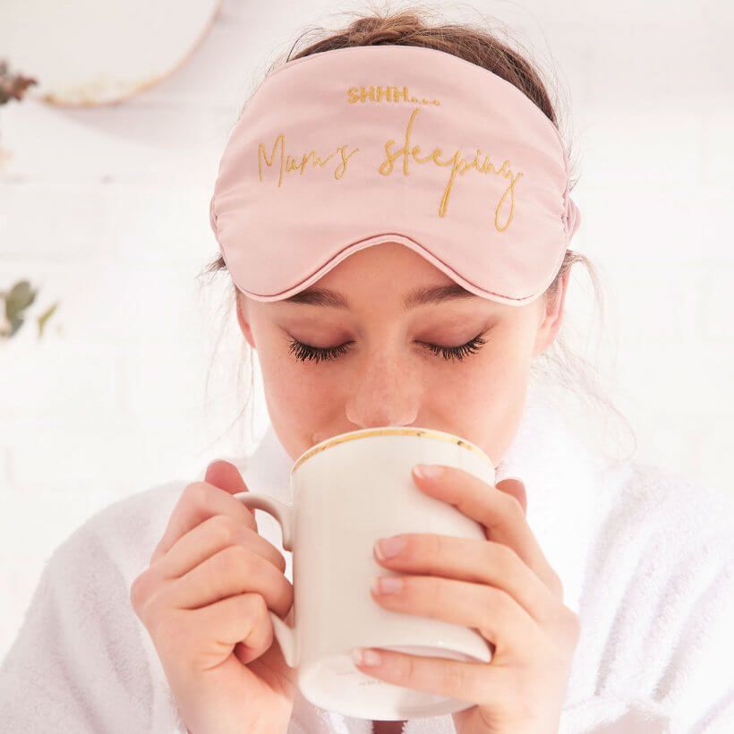Satin Eye Mask | Shhh... Mums Sleeping | Pale Pink