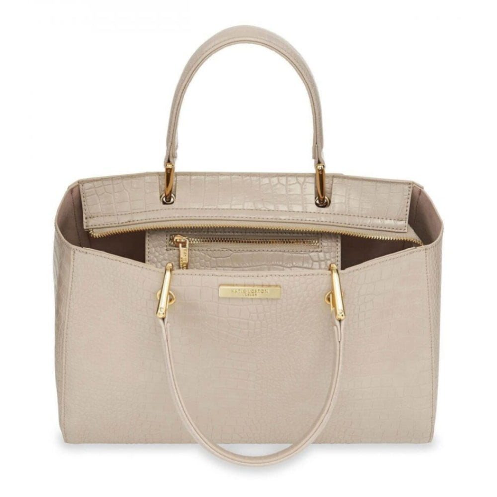 Celine Faux Croc Handbag | Oyster Grey | 20 X 33 X 18 Cm