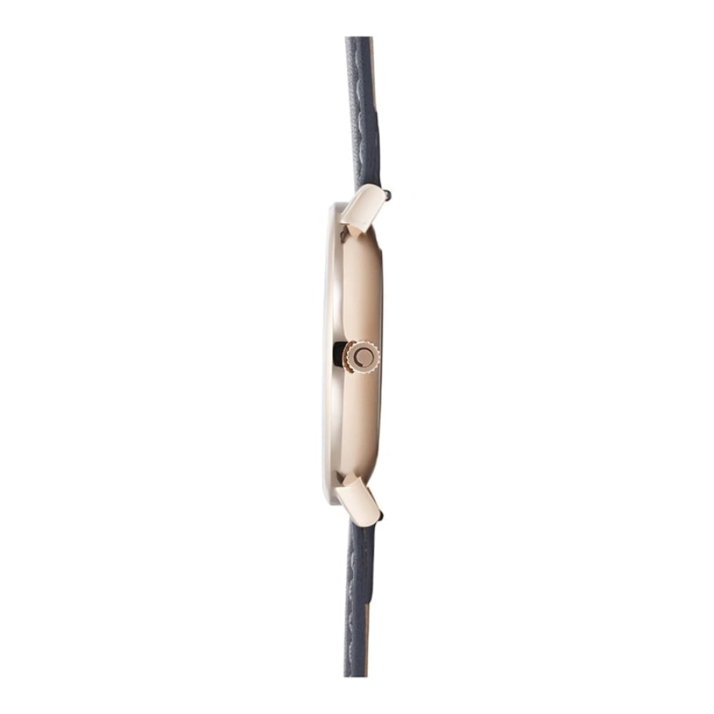 VEST - PEBBLE Rose Gold Plated Leather Calf Watch