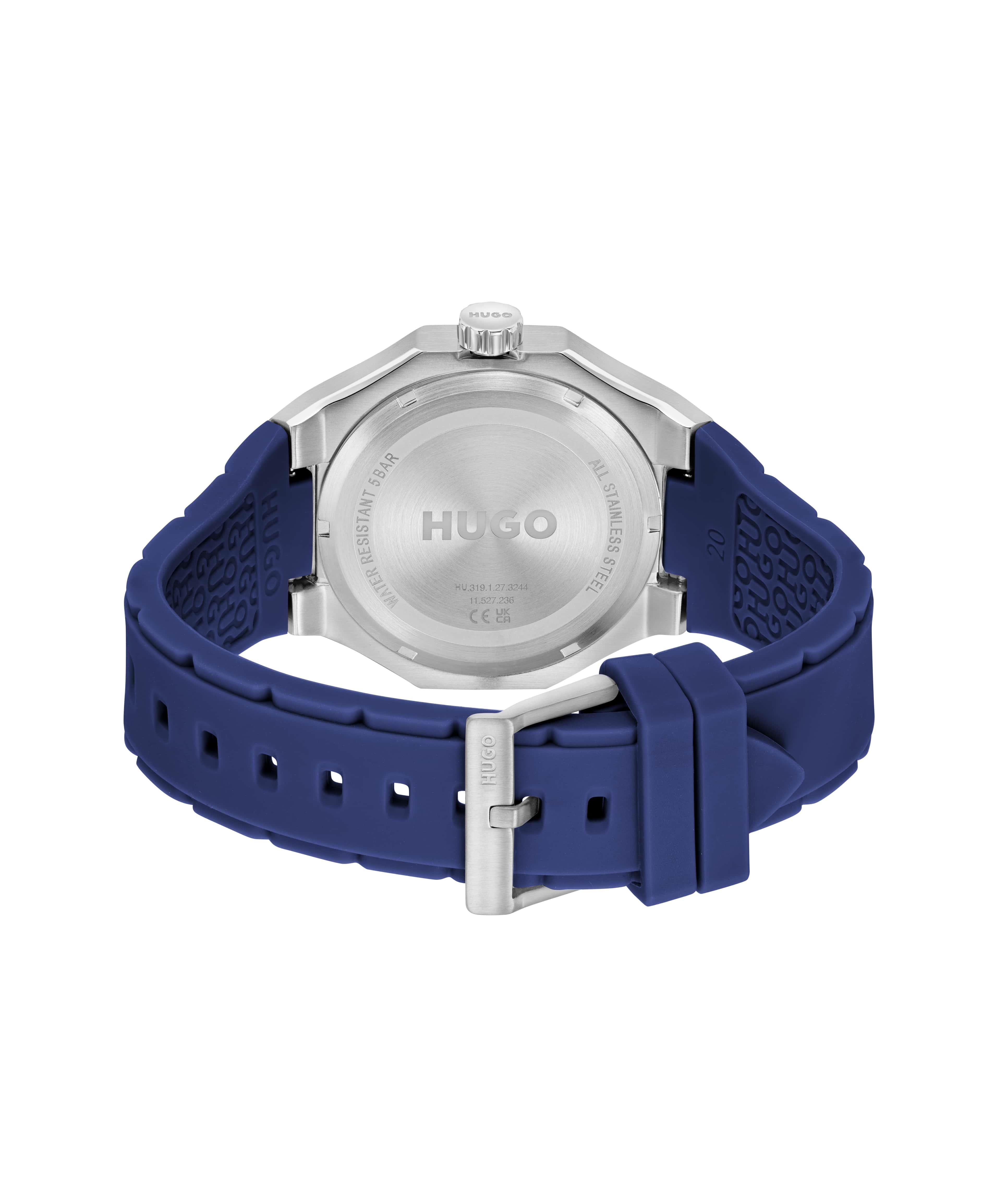 #Grail Skeleton Blue Dial With Blue Silicone Strap Gents Watch