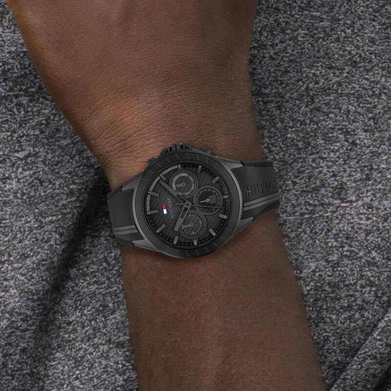 Aiden Sport Ionic Plated Black Steel Gents Watch