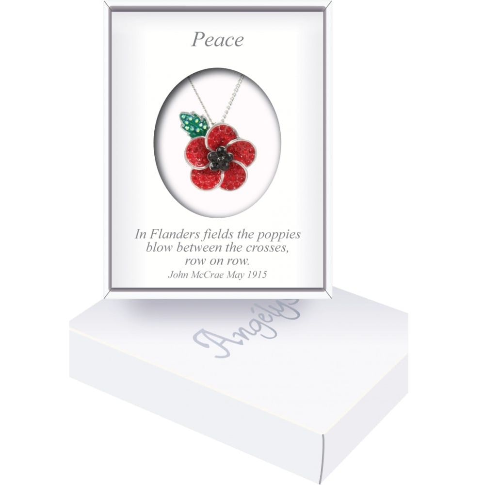 5 Petal Crystalised Poppy Necklace 20mm