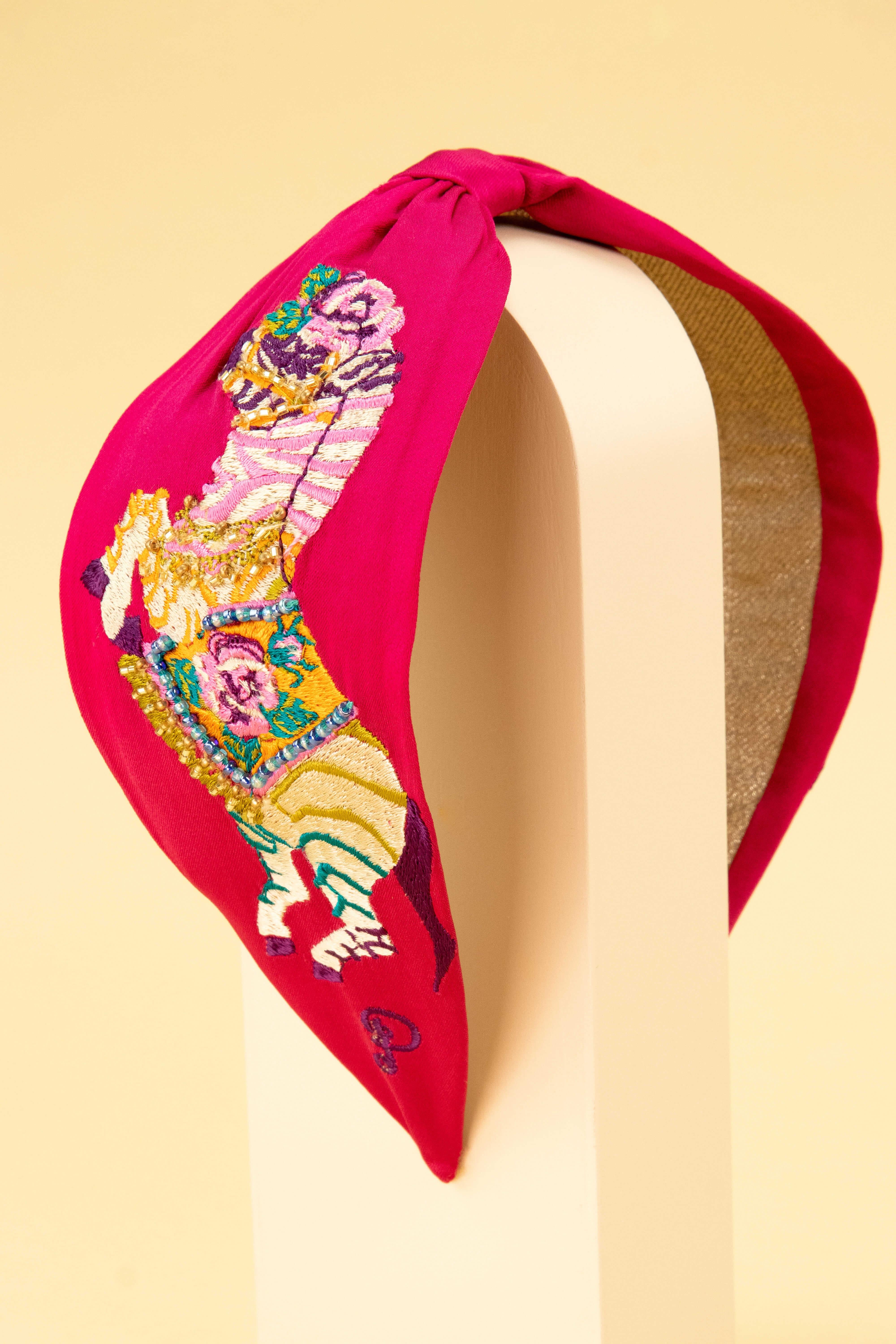 Zebra Carnival Embroidered Headband