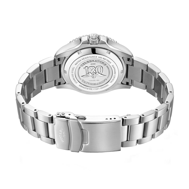 Men's Seamatic GMT 300GMT Automatic Black Dial Stainless Steel Bracelet Watch