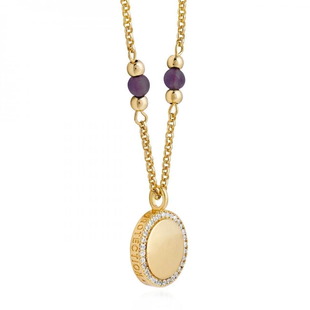 Wellness Gems | Gold | Amethyst Necklace | 45cm With 5cm Extender