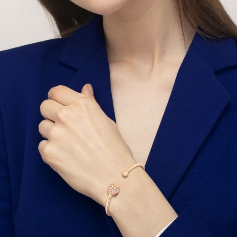 Rose Gold Tone Crystal Bangle