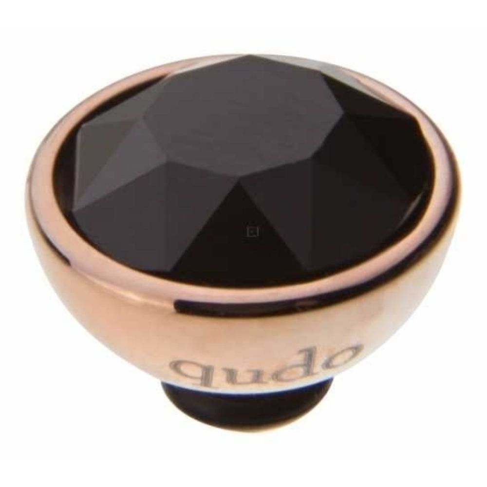 Famosa Rose Gold 10mm Bottone Ring Top Jet