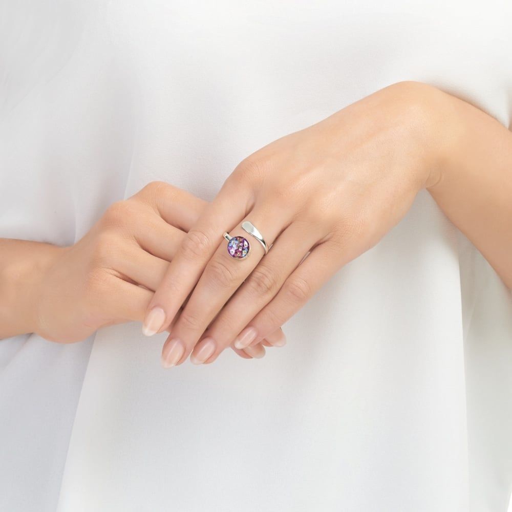 Silver Ring (Adjustable) - Purple Haze - Round